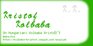 kristof kolbaba business card